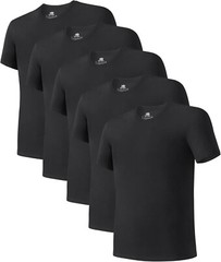 Men’s Undershirt Bamboo Rayon Moisture-Wicking T-Shirts Stretch Crewneck/V-Ne…