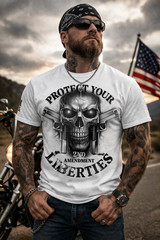 Big & Tall Mens Graphic 2nd Amendment Protect Your LIBERTIES Shirt T Shirt