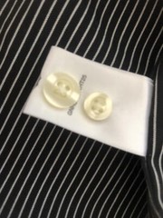 ROUNDTREE & YORKE NWT Button-Down Black & White Pinstripe L