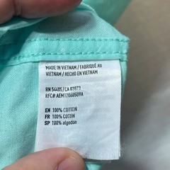 American Eagle Men’s Mint Green Button Up Shirt XXL 100% Cotton Dotted