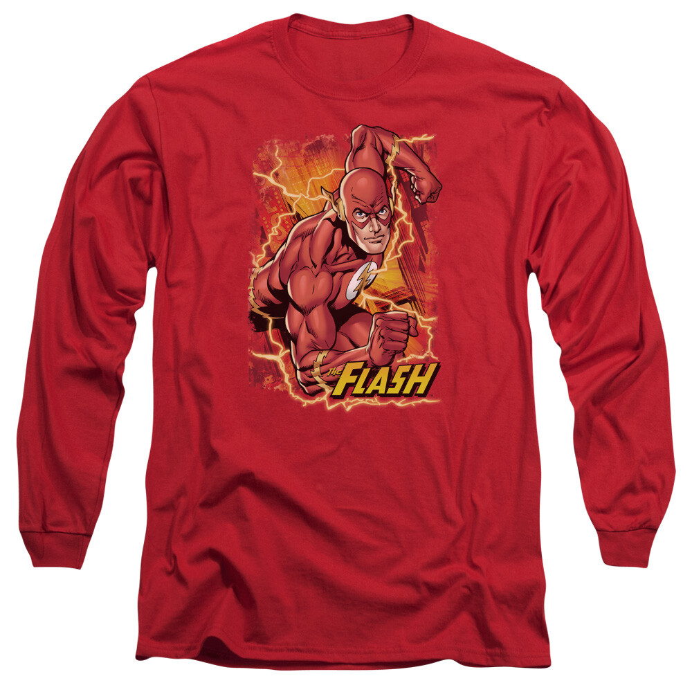 THE FLASH FLASH LIGHTNING Licensed Men’s Long Sleeve Graphic Tee Shirt SM-3XL