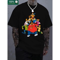 Men’s Fat Albert & Cosby’s Child Pattern Graphic T-Shirt – Boutique 180g Thick