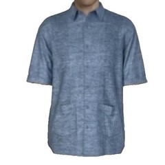 Cafe Luna Men’s Shirt Size XL Linen Blend Button Front Hawaiian Pockets Blue PA3