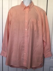 LANDS’ END EUC Button-down Pink No Iron Pima Cotton 17½ 34
