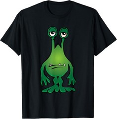 Alien Monster Silly Face Space Pattern Funny Novelty Gifts T-Shirt