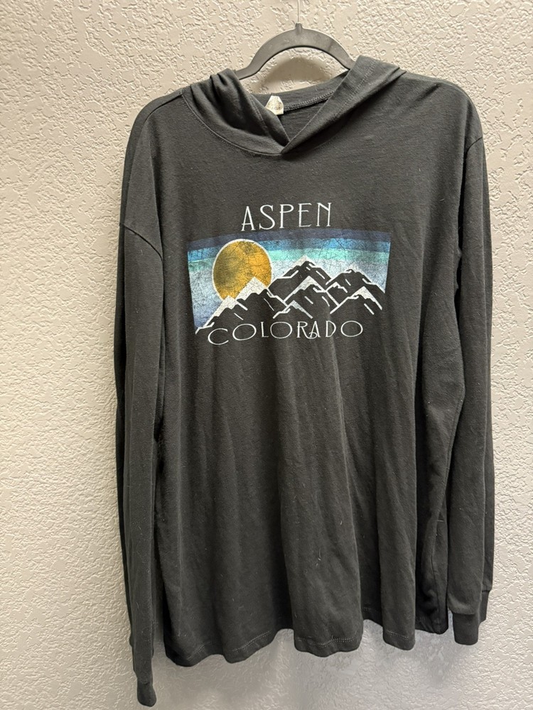 Colorado Shirt Unisex M Graphic Long Sleeve Hooded T-Shirt Casual Lightweight
