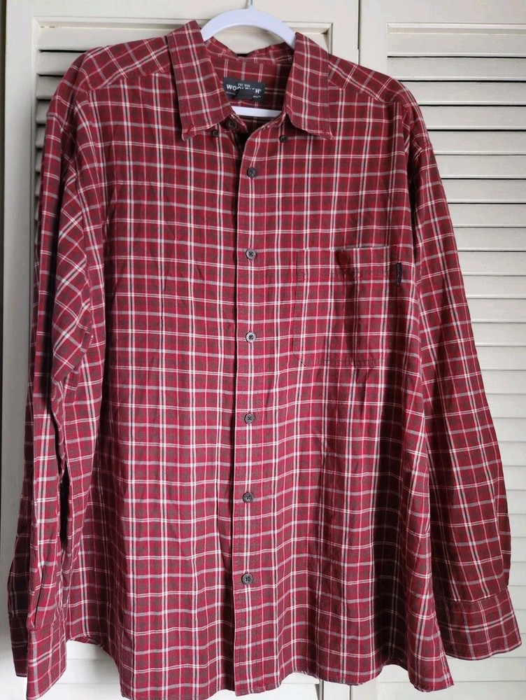 Woolrich Ruby Country Plaid Button Down Shirt Mens XL 100% Cotton Classic Casual
