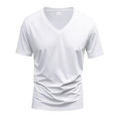 Summer solid color V-neck undershirt men’s short sleeve crew neck fashion top