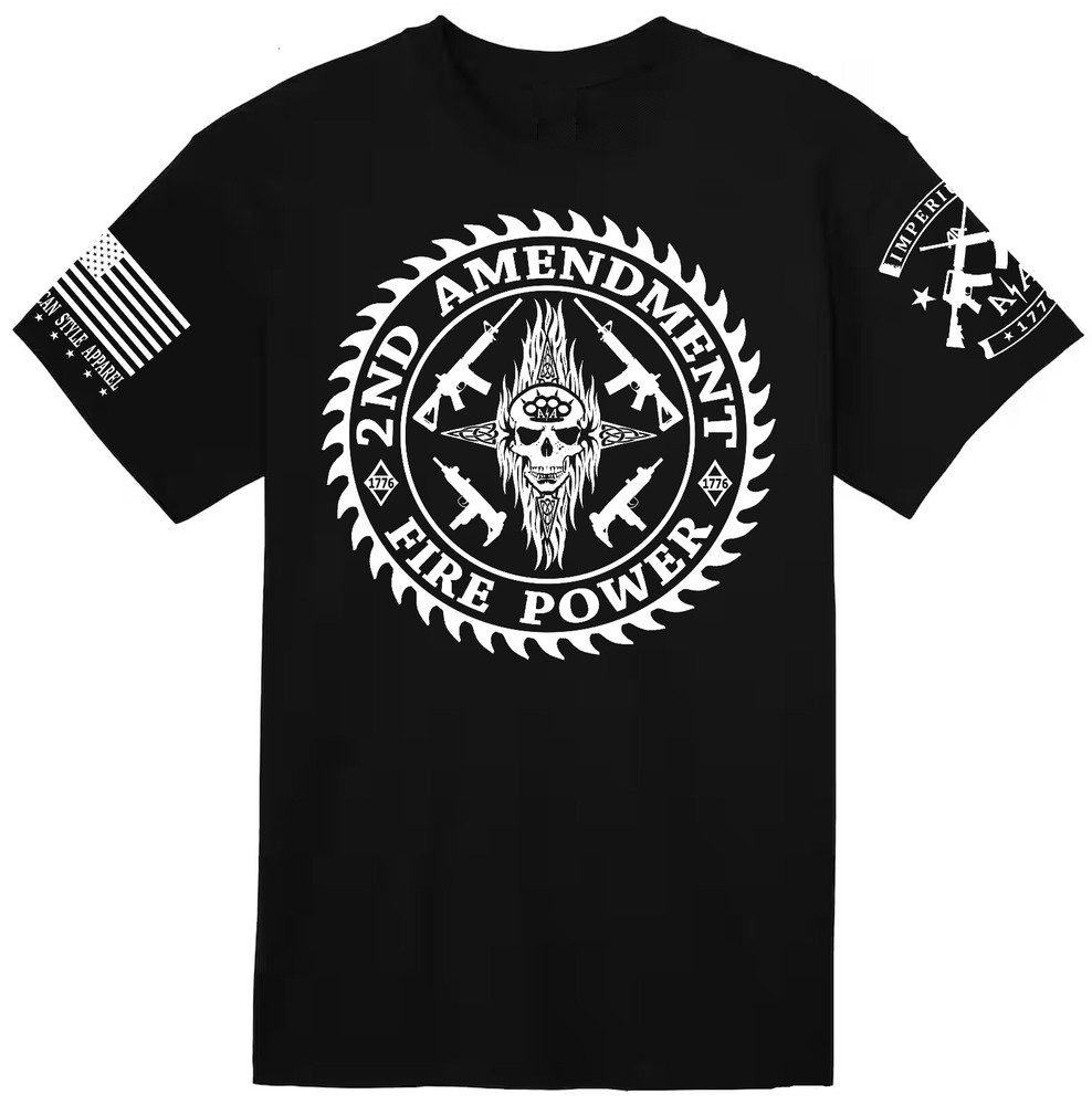 2nd Amendment- Fire Power! t shirts for men by American Style Apparel- USA made