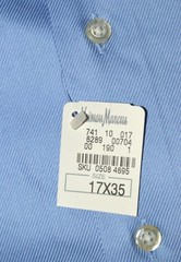 NWT Ike Behar Neiman Marcus 17 35 solid blue 100% cotton dress shirt y2j9
