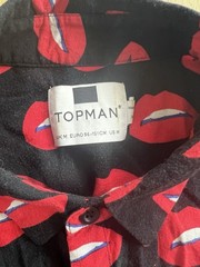 Topman Lips Patterned Button Down Shirt Medium