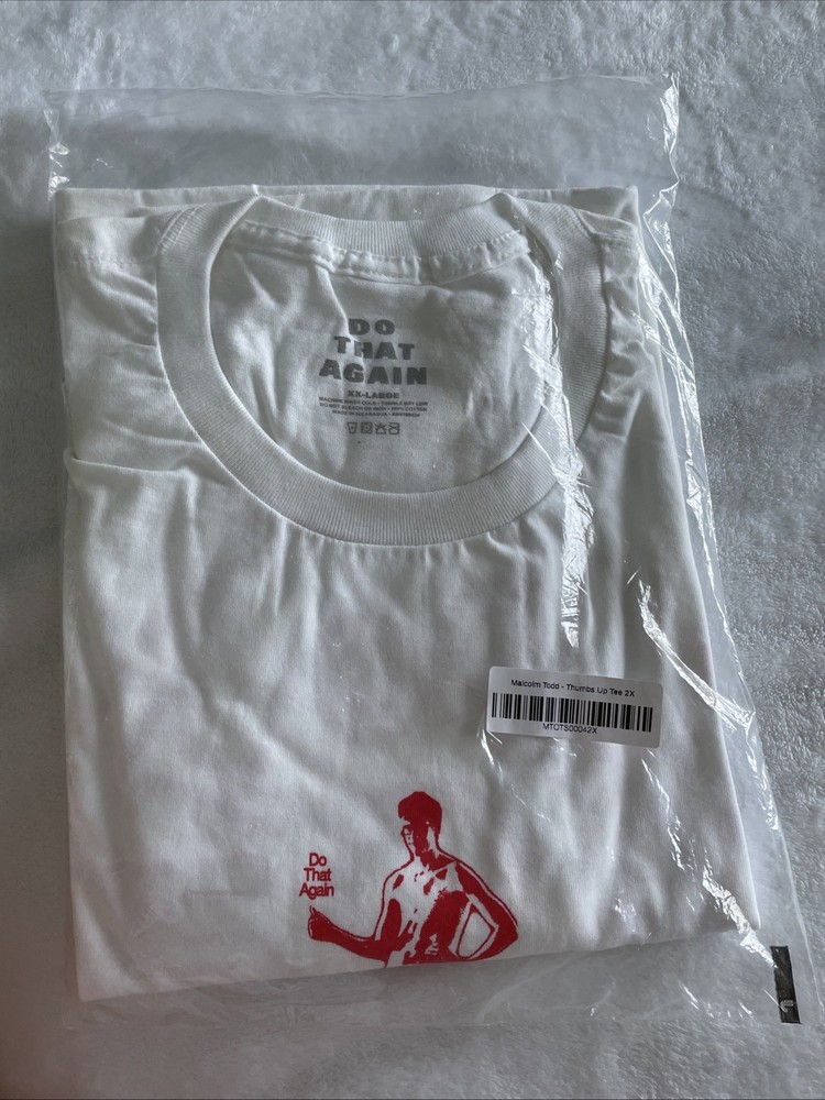 Malcom Todd Official Merch Do That Again Thumbs Up XXL White T New In Sealed Bag