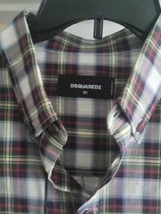 Mens DSquared2 Checkered Button Down Shirt Red /Multicolor Size 50 US 40 ( L )