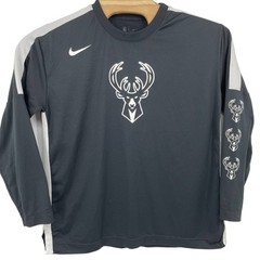 Nike Authentic Milwaukee Bucks Black White Dri-Fit Shooting Shirt Cw2251-010