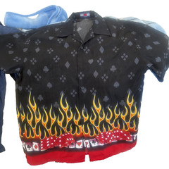 Scorpio USA Casino Vegas Shirt Men’s Medium Black Button Up Poker Dice bowling