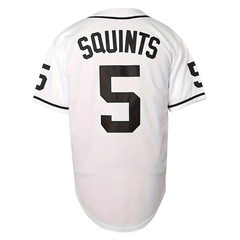 Sandlot Baseball Jersey Squints #5 White / Black Stitched Men’s Size 3XL XXXL