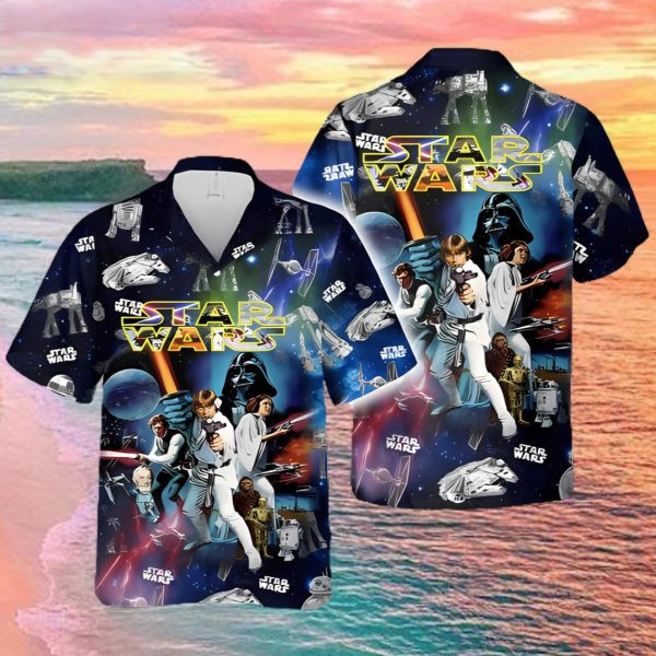 Disney Star Wars Super Soft Rayon Darth Vader Hawaiian Shirt