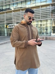 Traditional Arabian Moroccan Clothing Tunic with Embroidery Large Comfort Fit