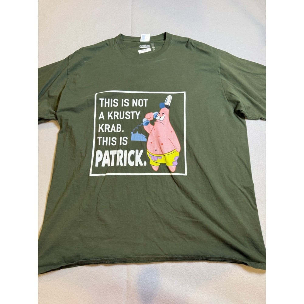 Nickelodeon Spongebob Patrick Star This Is Patrick Meme T-Shirt Olive Green 2XL