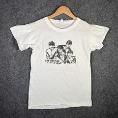 True Vintage The Beatles Shirt Mens Medium White 70s Stamp Out Music Thin Rare
