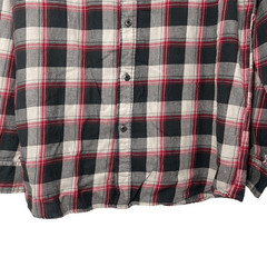 Elixir Black Gray Res Plaid Button Down/Up Long Sleeve Shirt 100% cotton XXL