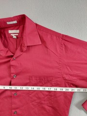 Van Heusen Men Dress Shirt 16 Red Barrel Cuff Collared Button Up Officewear
