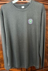 Wimbledon Logo on Graphite Heather Long Sleeve T’s 3.8-OZ, 100% Poly Dry-Fit