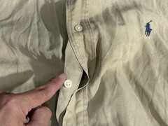 Vintage Ralph Lauren Blake Button Down Shirt Men’s XXL Beige Silk Linen Blend