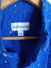 Saddlebred Cotton Button Down Large Nautical Casual Preppy Money Festival Beach