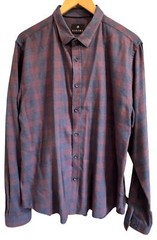 Vustra Blue & Maroon Plaid Button Down Shirt Men’s Size XL Excellent Condition