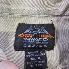 Biker Design Shirt Mens XL Beige Myrtle Beach Spring Rally 2009 Biker Sleeveless