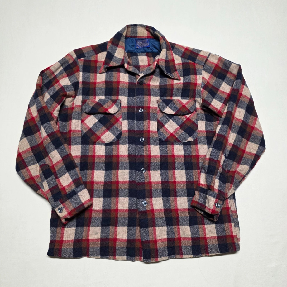 Pendleton Woolen Mills 100% Virgin Wool Shirt Men Medium Plaid Lons Sleeve
