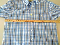 Orvis Button Front Button-Down Collar L/S Plaid Shirt Men’s Large Blue INV#J1244