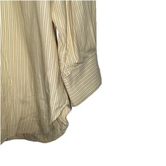 Robert Talbott Striped Button Front Dress Shirt Size 17.5-35 Yellow Gold Tones