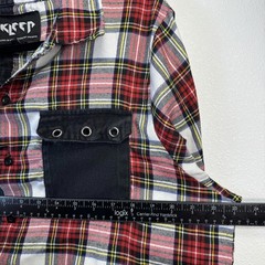 Kleep Menswear Patchwork Plaid and Solid Shirt Large