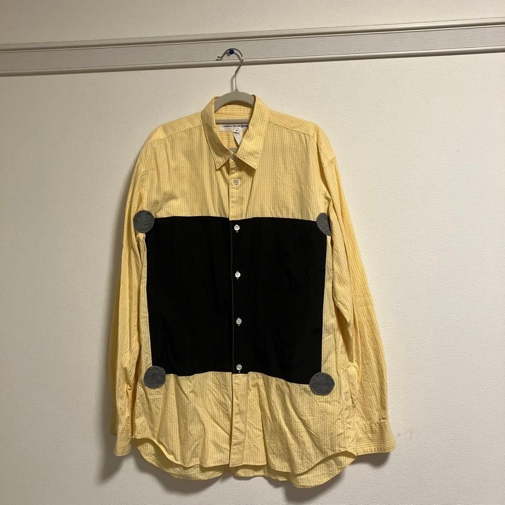 COMME des GARCONS SHIRT Mixed materials Long Sleeve Yellow Made in France Size M