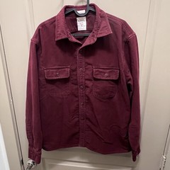 Fossil Men’s Button Down Thick Cotton Long Sleeve Shirt Burgundy Size Large