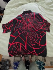 Marvel Spider-Man Button Front Collared Short Sleeve Shirt Men’s 2XL Comics