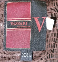 Vassari Los Angeles Mens 2XL Short Sleeve 1/4 Snap Front Shirt Brown