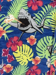 Shinesty Beer Drinking Shark Button Up Shirt Men’s Large