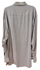Tulliano 100% Silk Button Down Long Sleeve Shirt Mens XLT Grey Checked Pattern