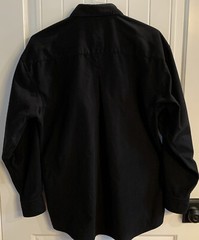 Urban Works 100% Polyester Brushed Microfiber Black Med Long Sleeve Button Down