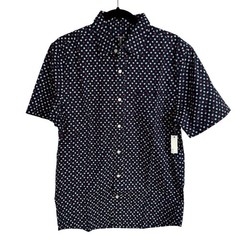 Amazon Essentials Men’s Button Up Shirt Size Medium Blue Floral Print NEW
