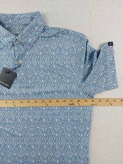 Mizzen + Main Halyard SS Polo Shirt Mens Size Small Sky Woodblock NWT $98.00