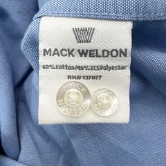 Mack Weldon Button Down Shirt Men Large Blue Oxford Long Sleeve Daily Wear Logo