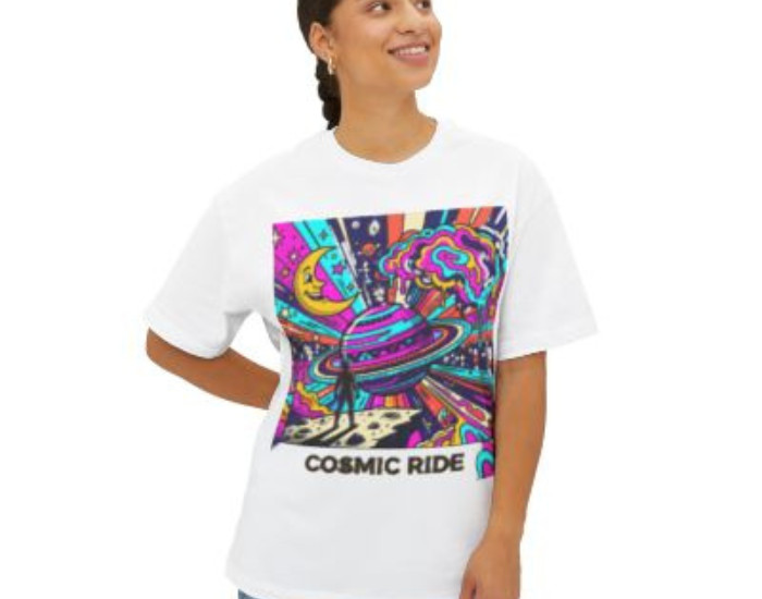 Cosmic Ride Graphic Tee — Psychedelic Space Art T-Shirt
