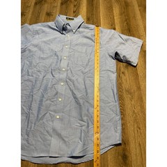 Cambridge Classics Button Down Shirt Mens 17 Blue Easy Care Oxford Excellent