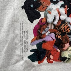Vintage Beanie Babies Shirt Mens Large White Short Sleeve 90s Buncha Beanies NEW