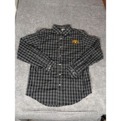 Rivalry Threads Men’s Plaid Button Down Shirt M Iowa Hawkeyes Logo Classic Fit