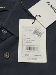 Theory Sylvain ND Eclipse Structure Knit Shirt Mens Medium Long Sleeve Button Up